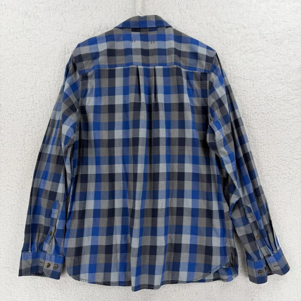 The North Face Shirt Mens Large Blue Plaid Long Sleeve Button‎ Front Casual